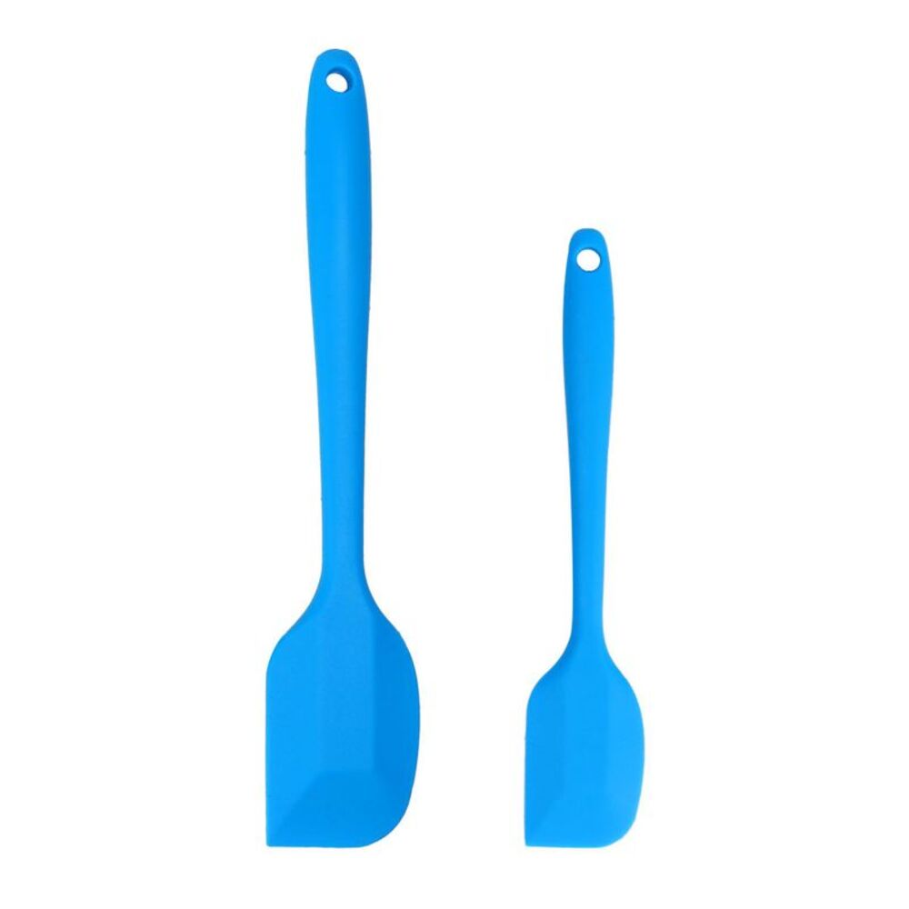 Silicone Spatula Set 2 Pcs Heat Resistant Non Stick for Baking and Mixing Blue